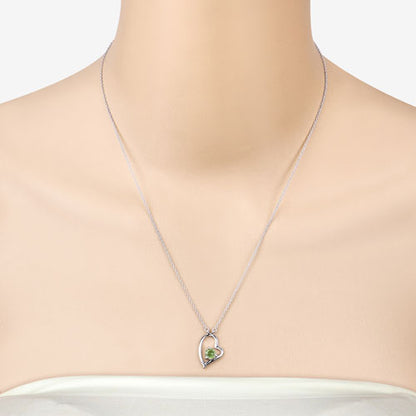 0.51 Carat Genuine Peridot .925 Sterling Silver Necklace  DestGlow