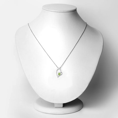 0.51 Carat Genuine Peridot .925 Sterling Silver Necklace  DestGlow