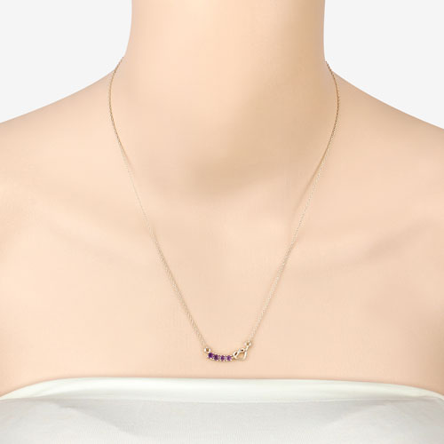 0.24 Carat Genuine Amethyst .925 Sterling Silver Necklace by Bids.com