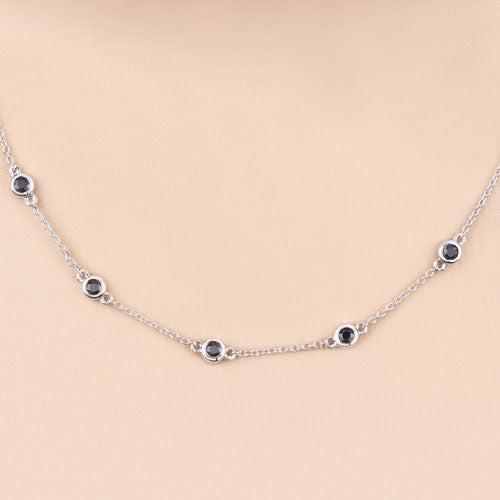 1.98 Carat Genuine Blue Sapphire .925 Sterling Silver Necklace  DestGlow