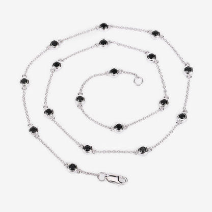 1.98 Carat Genuine Blue Sapphire .925 Sterling Silver Necklace  DestGlow