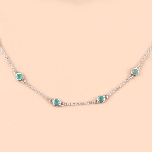 1.80 Carat Genuine Emerald .925 Sterling Silver Necklace by Bids.com