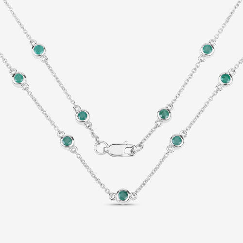 1.80 Carat Genuine Emerald .925 Sterling Silver Necklace by Bids.com