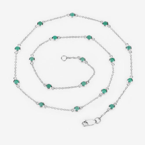 1.80 Carat Genuine Emerald .925 Sterling Silver Necklace by Bids.com