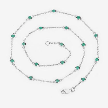 1.80 Carat Genuine Emerald .925 Sterling Silver Necklace by Bids.com