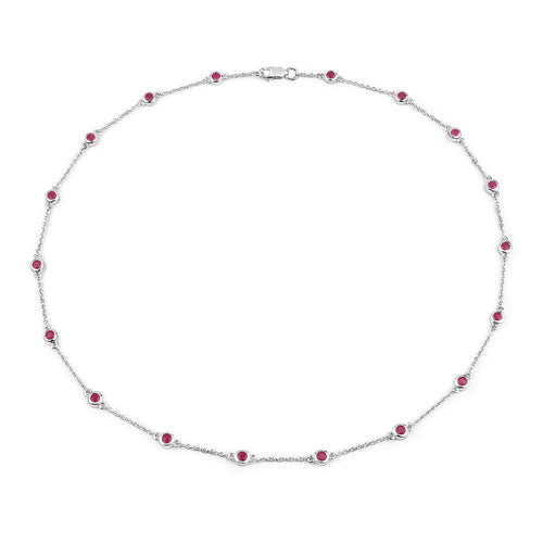 2.34 Carat Genuine Ruby .925 Sterling Silver Necklace by Bids.com