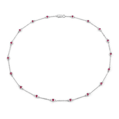 2.34 Carat Genuine Ruby .925 Sterling Silver Necklace by Bids.com