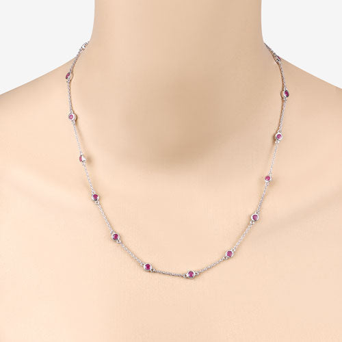 2.34 Carat Genuine Ruby .925 Sterling Silver Necklace by Bids.com