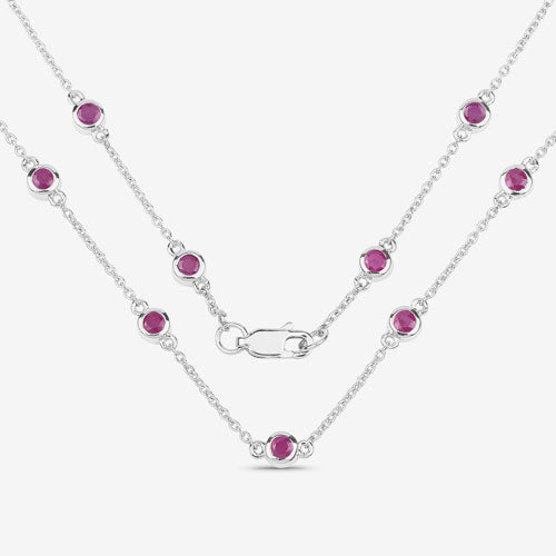 2.34 Carat Genuine Ruby .925 Sterling Silver Necklace by Bids.com