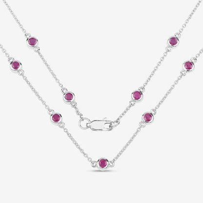 2.34 Carat Genuine Ruby .925 Sterling Silver Necklace by Bids.com