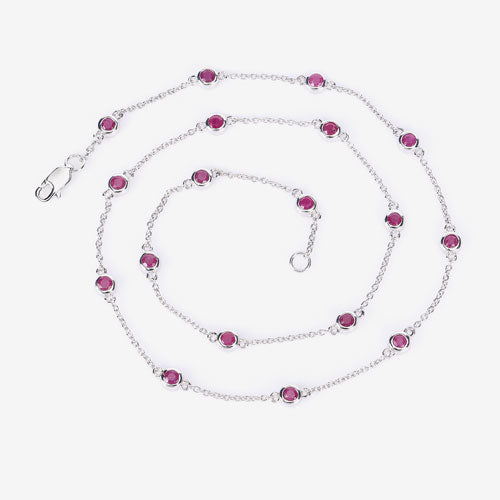 2.34 Carat Genuine Ruby .925 Sterling Silver Necklace by Bids.com