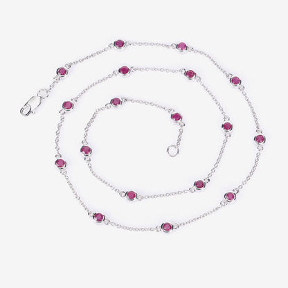 2.34 Carat Genuine Ruby .925 Sterling Silver Necklace by Bids.com
