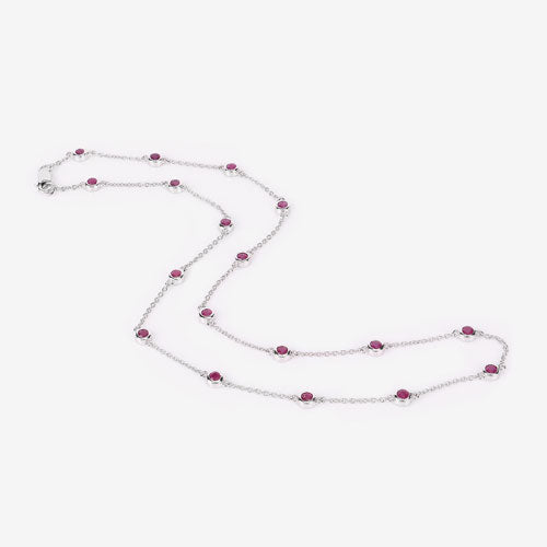 2.34 Carat Genuine Ruby .925 Sterling Silver Necklace by Bids.com
