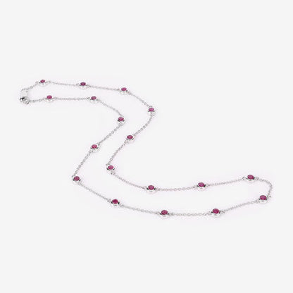 2.34 Carat Genuine Ruby .925 Sterling Silver Necklace by Bids.com
