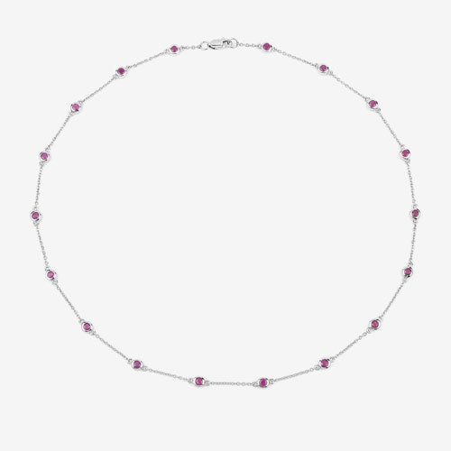 2.34 Carat Genuine Ruby .925 Sterling Silver Necklace by Bids.com