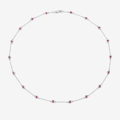 2.34 Carat Genuine Ruby .925 Sterling Silver Necklace by Bids.com