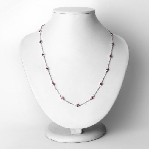 2.34 Carat Genuine Ruby .925 Sterling Silver Necklace by Bids.com