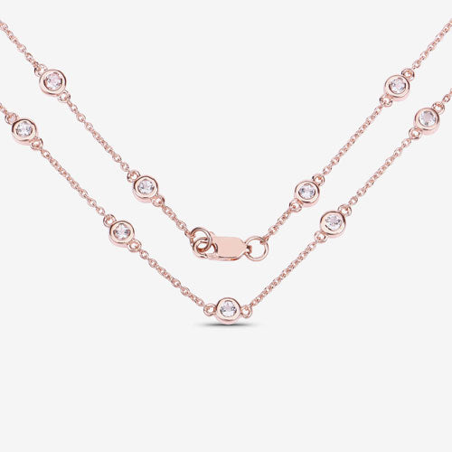1.62 Carat Genuine Morganite .925 Sterling Silver Necklace by Bids.com