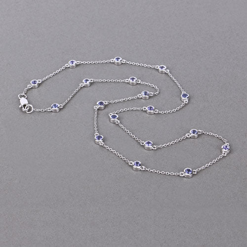 1.80 Carat Genuine Tanzanite .925 Sterling Silver Necklace by Bids.com