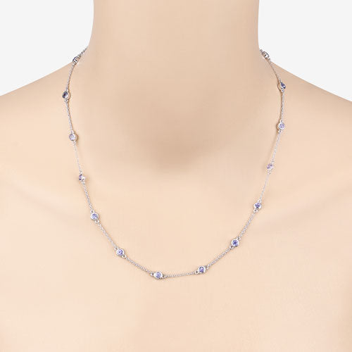 1.80 Carat Genuine Tanzanite .925 Sterling Silver Necklace by Bids.com