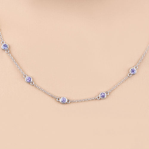 1.80 Carat Genuine Tanzanite .925 Sterling Silver Necklace by Bids.com