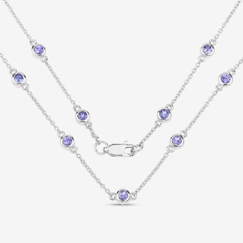 1.80 Carat Genuine Tanzanite .925 Sterling Silver Necklace by Bids.com