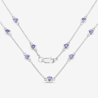 1.80 Carat Genuine Tanzanite .925 Sterling Silver Necklace by Bids.com