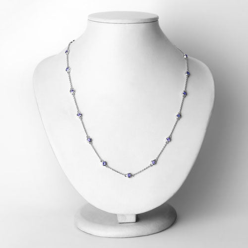 1.80 Carat Genuine Tanzanite .925 Sterling Silver Necklace by Bids.com