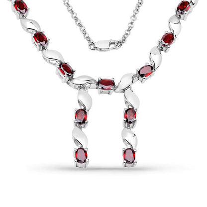7.65 Carat Genuine Garnet .925 Sterling Silver Necklace by Bids.com