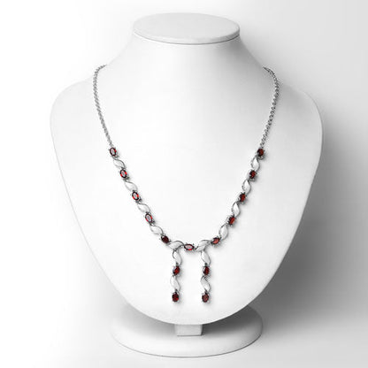 7.65 Carat Genuine Garnet .925 Sterling Silver Necklace by Bids.com
