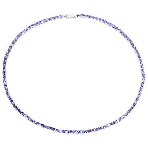 21.50 Carat Genuine Tanzanite .925 Sterling Silver Necklace  DestGlow