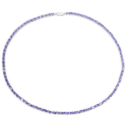 21.50 Carat Genuine Tanzanite .925 Sterling Silver Necklace  DestGlow