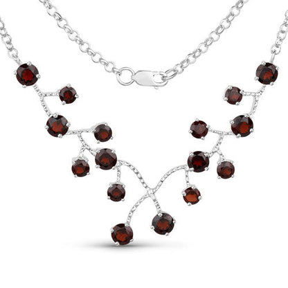 7.20 Carat Genuine Garnet .925 Sterling Silver Necklace by Bids.com