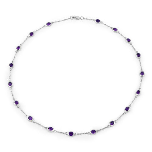 6.12 Carat Genuine Amethyst .925 Sterling Silver Necklace by Bids.com
