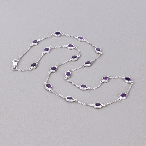 6.12 Carat Genuine Amethyst .925 Sterling Silver Necklace by Bids.com