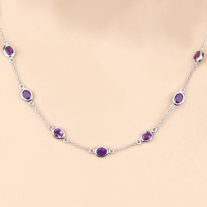 6.12 Carat Genuine Amethyst .925 Sterling Silver Necklace by Bids.com
