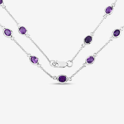 6.12 Carat Genuine Amethyst .925 Sterling Silver Necklace by Bids.com