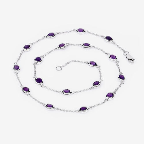 6.12 Carat Genuine Amethyst .925 Sterling Silver Necklace by Bids.com