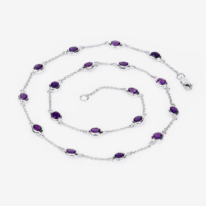 6.12 Carat Genuine Amethyst .925 Sterling Silver Necklace by Bids.com