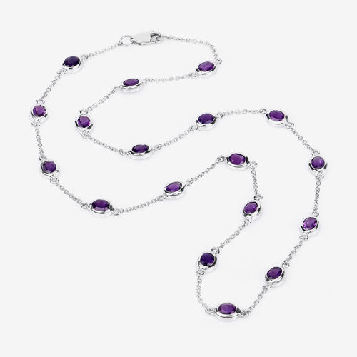 6.12 Carat Genuine Amethyst .925 Sterling Silver Necklace by Bids.com