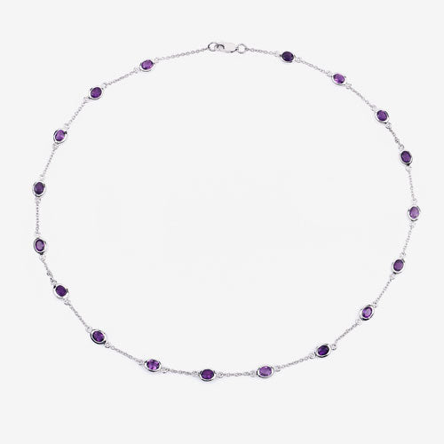6.12 Carat Genuine Amethyst .925 Sterling Silver Necklace by Bids.com