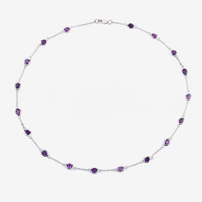 6.12 Carat Genuine Amethyst .925 Sterling Silver Necklace by Bids.com