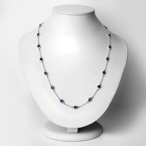 6.12 Carat Genuine Amethyst .925 Sterling Silver Necklace by Bids.com