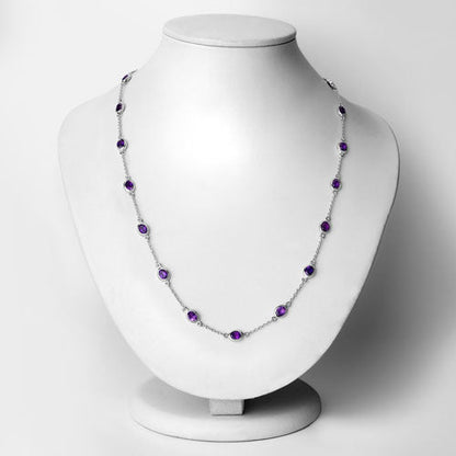 6.12 Carat Genuine Amethyst .925 Sterling Silver Necklace by Bids.com