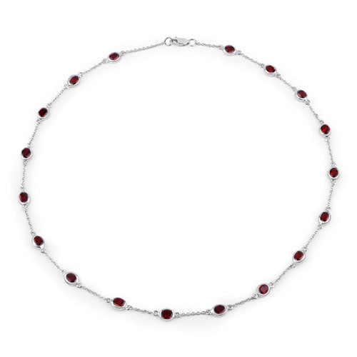 8.10 Carat Genuine Garnet .925 Sterling Silver Necklace by Bids.com