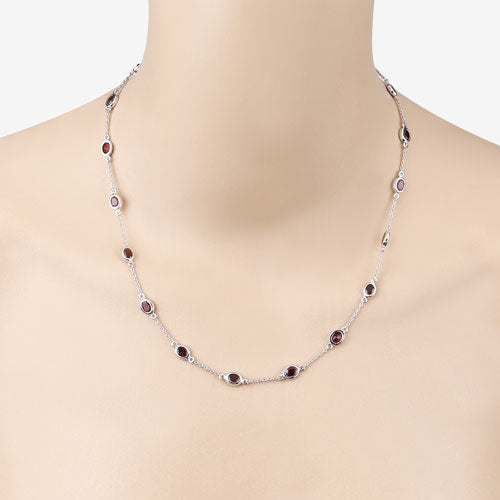 8.10 Carat Genuine Garnet .925 Sterling Silver Necklace by Bids.com