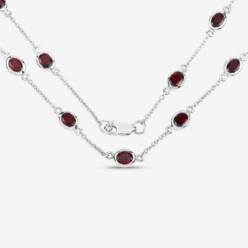 8.10 Carat Genuine Garnet .925 Sterling Silver Necklace by Bids.com