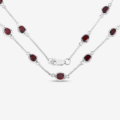 8.10 Carat Genuine Garnet .925 Sterling Silver Necklace by Bids.com