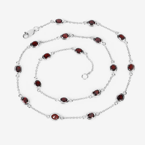 8.10 Carat Genuine Garnet .925 Sterling Silver Necklace by Bids.com