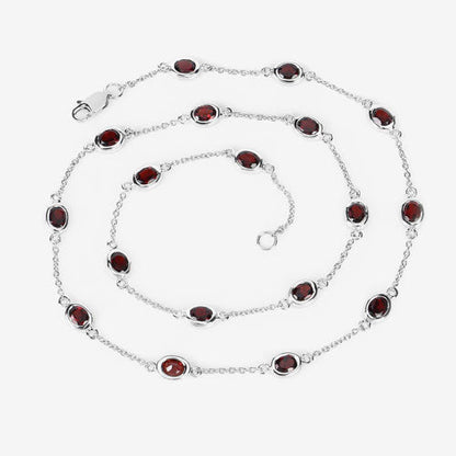 8.10 Carat Genuine Garnet .925 Sterling Silver Necklace by Bids.com